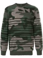 Loveless Camouflage Striped Sweater - Multicolour