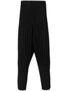 Homme Plissé Issey Miyake Ribbed Drop Crotch Pants - Black