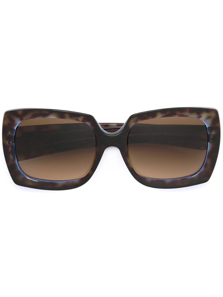 Oliver Goldsmith Square Frame Sunglasses - Brown