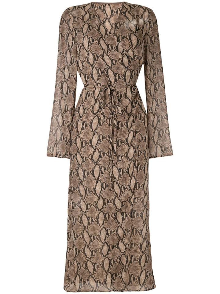 Goen.j Vegas Printed Wrap Dress - Brown