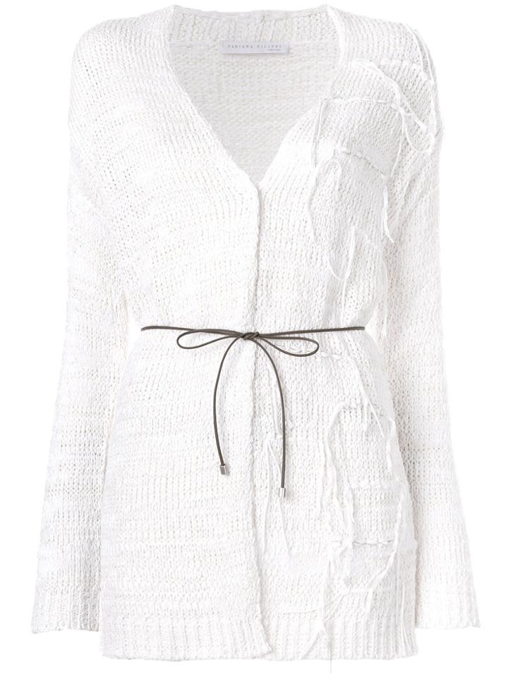 Fabiana Filippi Belted Cardigan - Nude & Neutrals