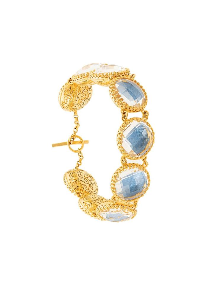 Larkspur & Hawk Olivia Auzre Foil Button Bracelet - Gold