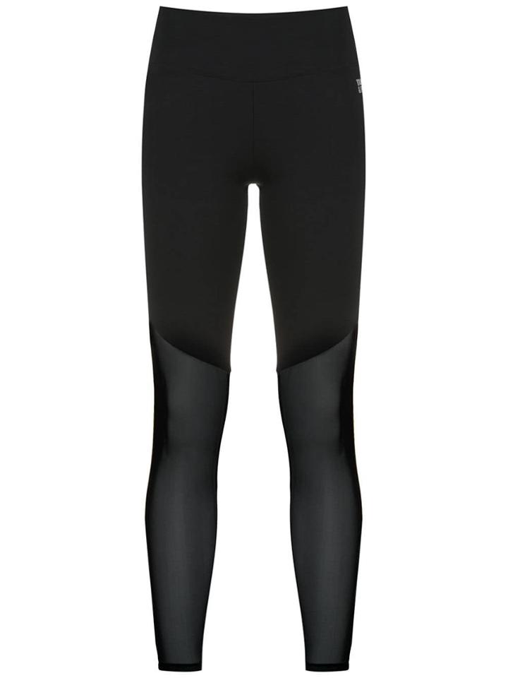 Track & Field Light Leggings With A Sheer Detail - Black