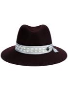 Maison Michel Burgundy Wool Henrietta Fedora Hat - Red