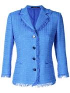 Tagliatore Fringed Tweed Blazer - Blue