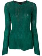 Avant Toi Textured Long Sleeved Top - Green