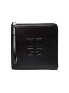 Givenchy Black Leather Logo Embossed Wristlet