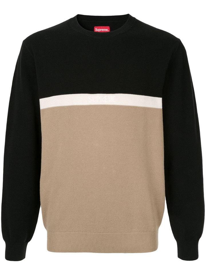 Supreme Colour Block Pique Jumper - Brown