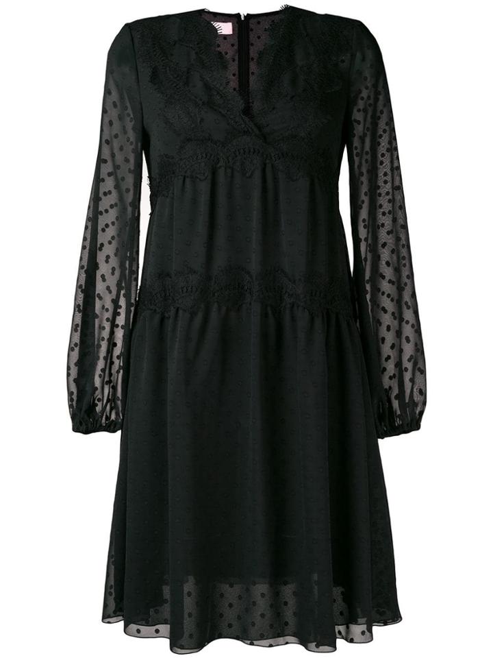 Giamba Lace Embroidered Midi Dress - Black