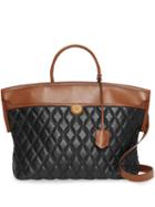 Burberry Quilted Lambskin Society Top Handle Bag - Black