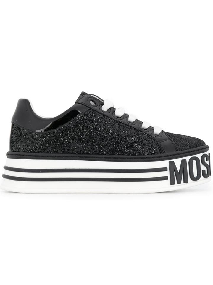 Moschino Glitter Panel Sneakers - Black