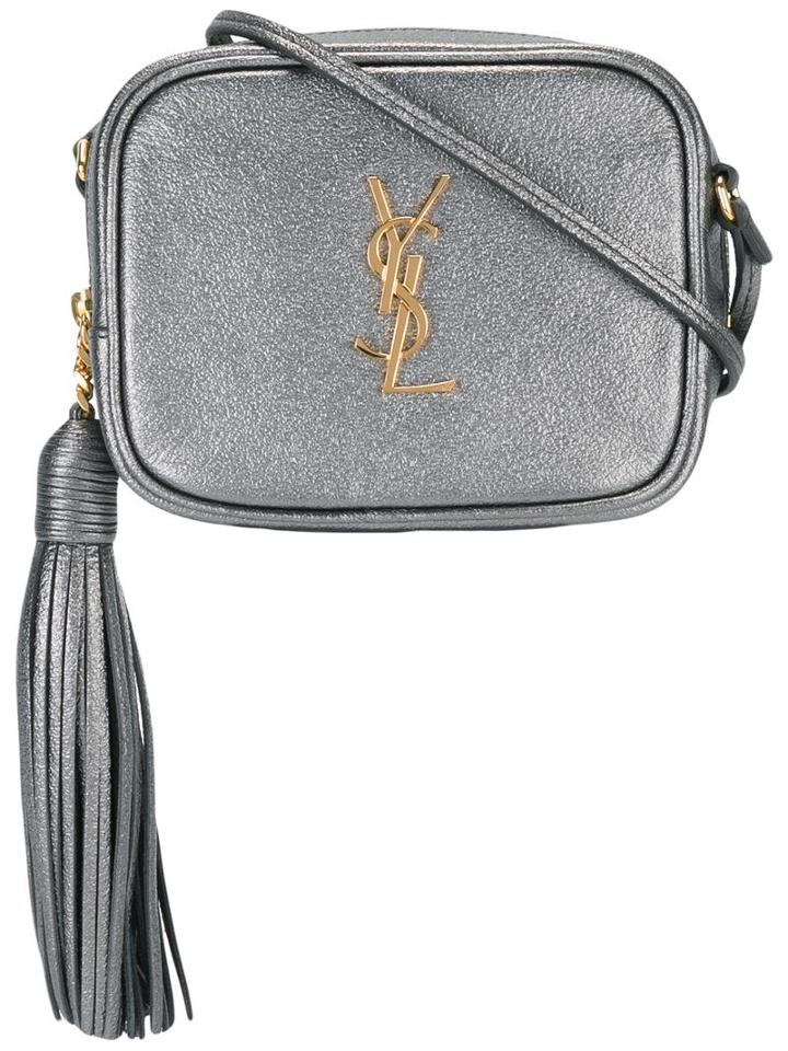 Saint Laurent Monogram Blogger Crossbody Bag, Grey, Calf Leather
