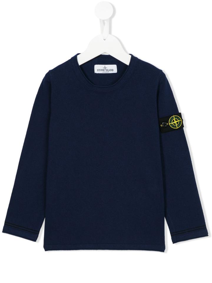 Stone Island Kids Logo Patch Sweatshirt, Boy's, Size: 10 Yrs, Blue