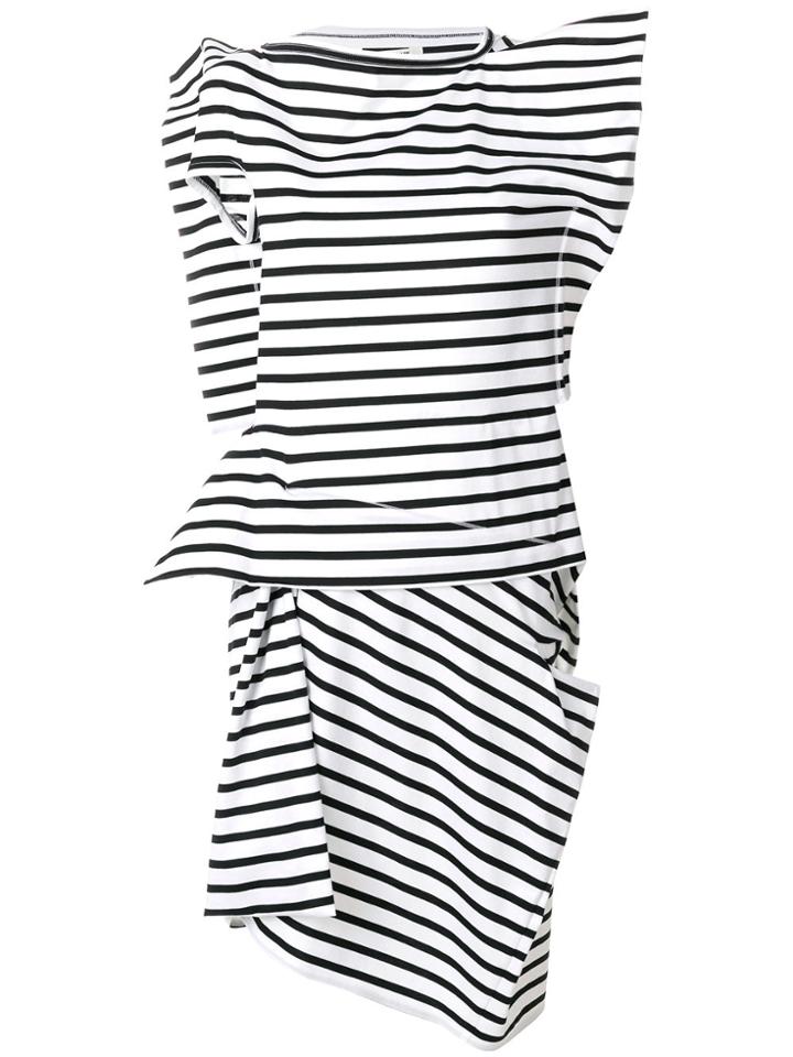 Junya Watanabe Comme Des Garçons Asymmetric Striped Dress - Black