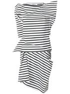 Junya Watanabe Comme Des Garçons Asymmetric Striped Dress - Black