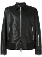 Neil Barrett Zip Detail Leather Jacket - Black