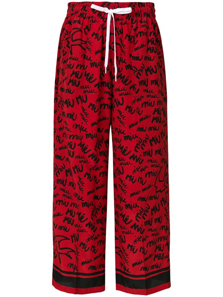 Miu Miu Monogram Signature Culottes - Red