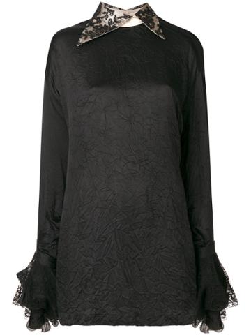 Versace Vintage Lace Detailing Maxi Shirt - Black