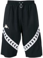 Kappa Logo Stripe Track Shorts - Black