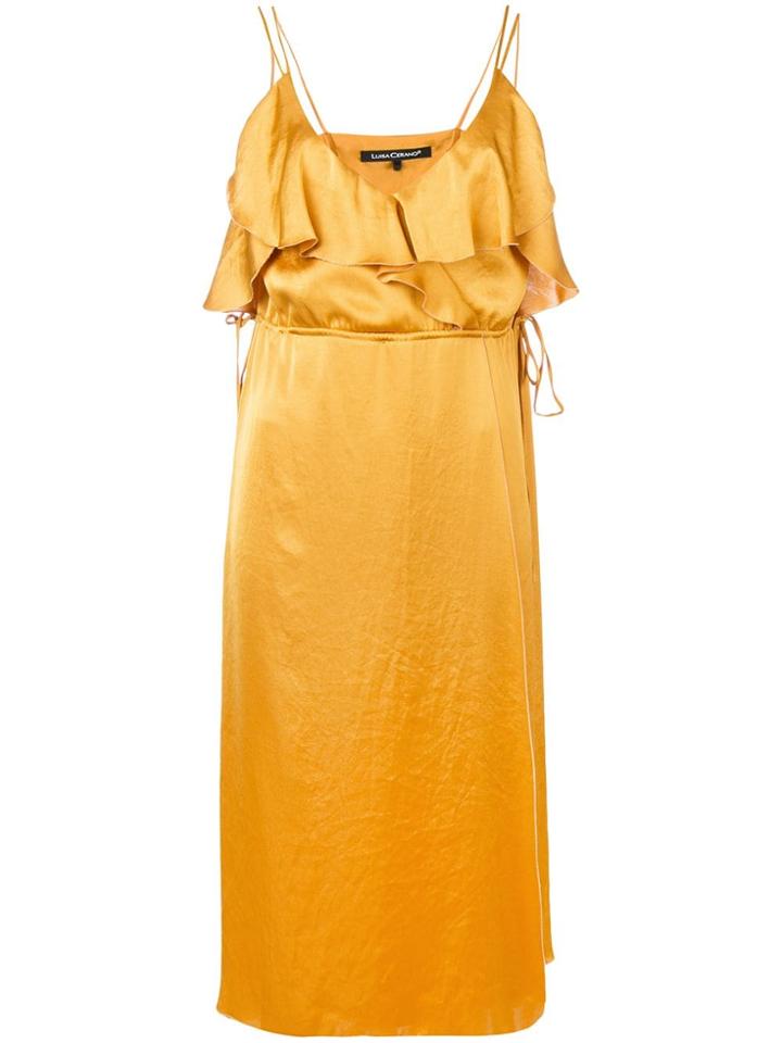 Luisa Cerano Ruffled Midi Dress - Yellow