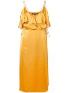 Luisa Cerano Ruffled Midi Dress - Yellow