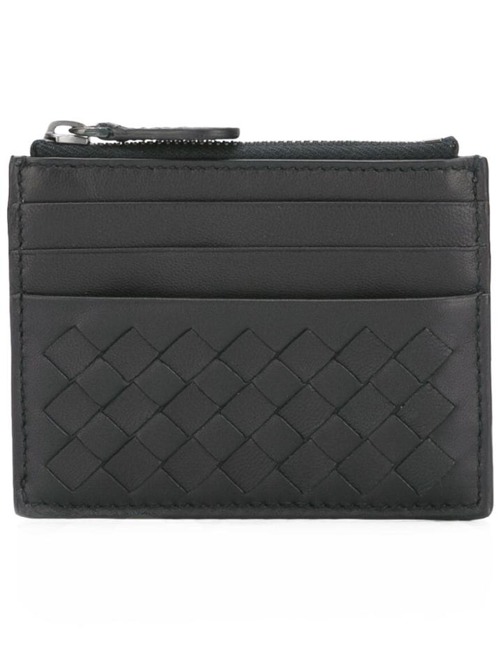 Bottega Veneta Woven Zipped Wallet - Black