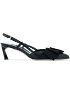 Lanvin Kitten Pumps With Bow Strap - Black