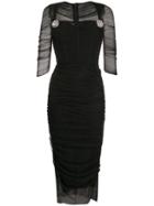 Dolce & Gabbana Tulle Midi Dress - Black