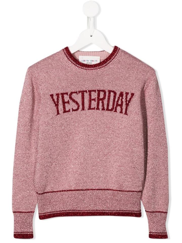 Alberta Ferretti Kids Yesterday Lamé Jumper - Pink