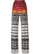 Etro Printed Straight Trousers, Women's, Size: 40, Red, Silk