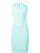 Moschino Bow Shoulder Dress, Women's, Size: 44, Green, Triacetate/polyester/silk/spandex/elastane