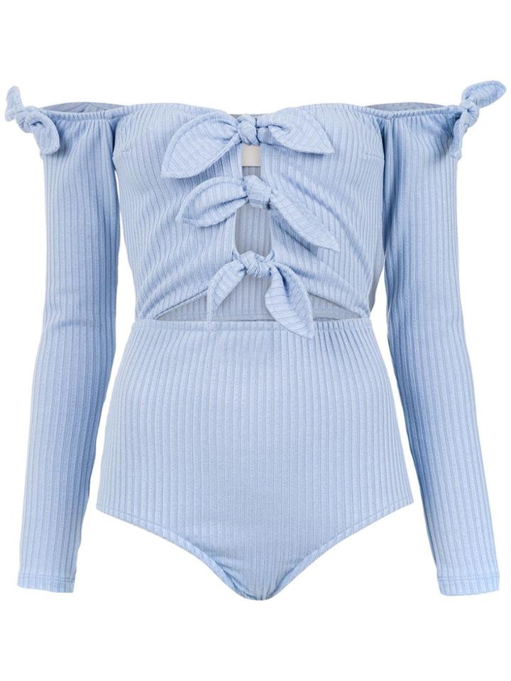 Framed Knots Bodysuit - Blue