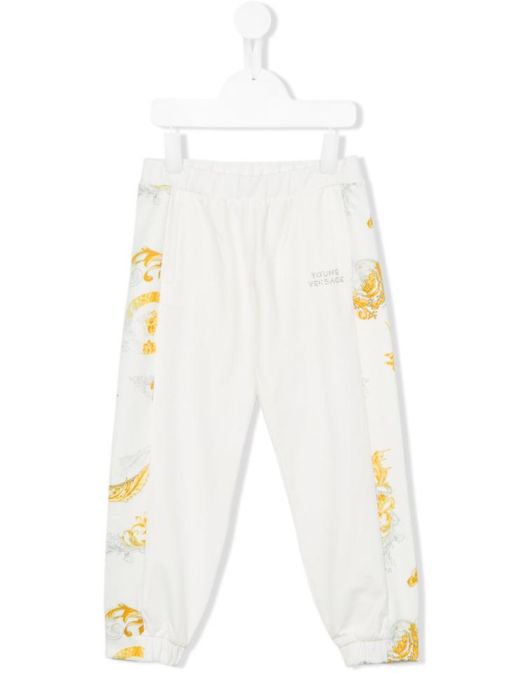 Young Versace Baroque Panel Track Pants, Toddler Girl's, Size: 4 Yrs, Nude/neutrals