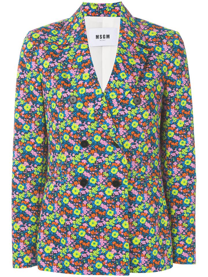 Msgm Floral Design Jacket - Multicolour