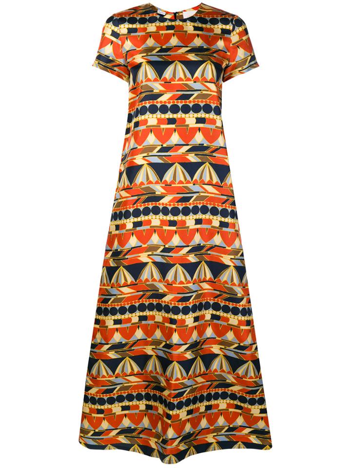 La Doublej Umbrella Print Maxi Dress - Yellow & Orange