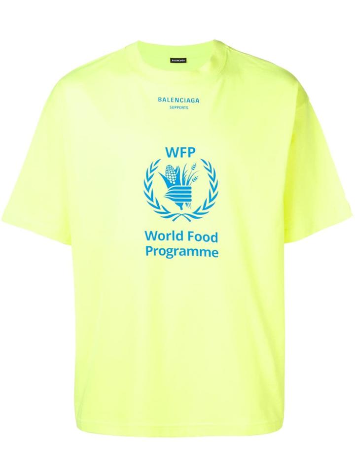 Balenciaga Wfp Logo Print T-shirt - Yellow