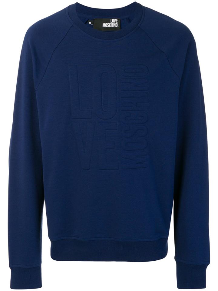 Love Moschino Embossed Logo Sweatshirt - Blue