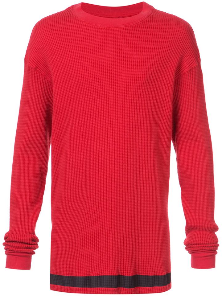 Unravel Project Stripe Detail Jumper - Red