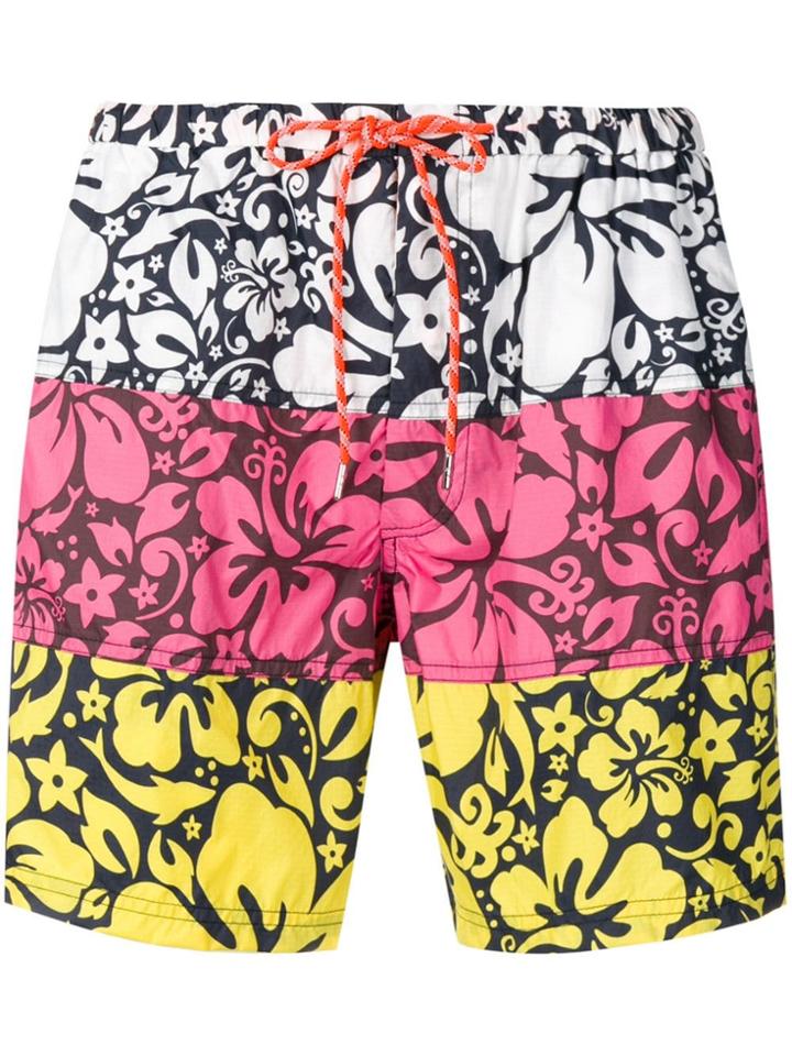 Paul & Shark Colour Block Swim Shorts - White