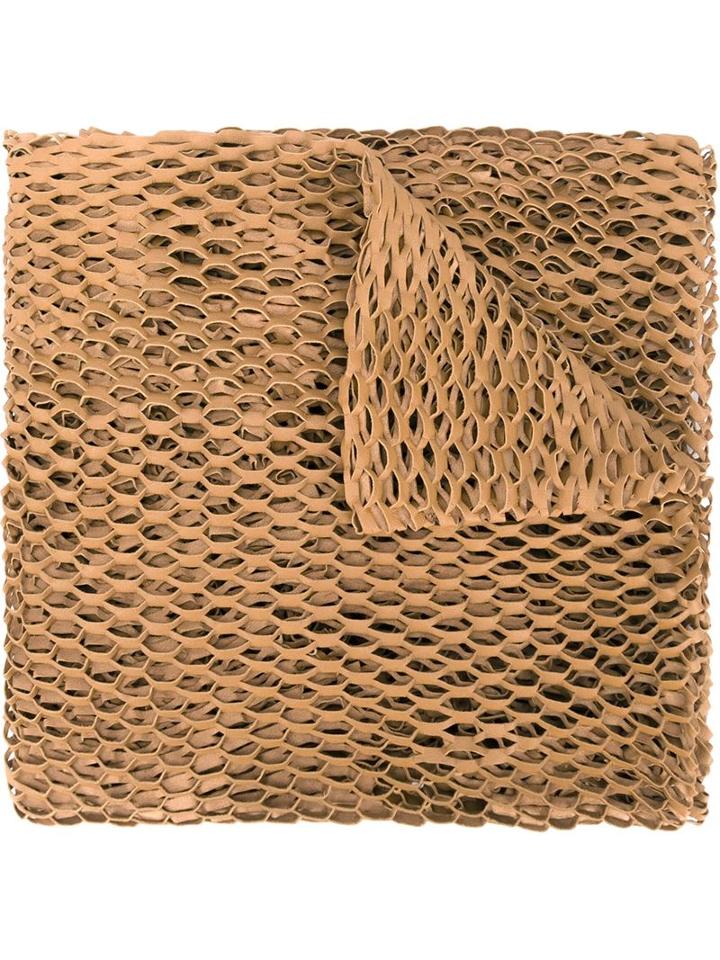 Cutuli Cult Laser-cut Scarf, Women's, Nude/neutrals, Leather