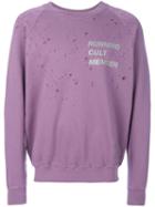 Satisfy - Distressed Printed Sweatshirt - Men - Cotton - L, Pink/purple, Cotton