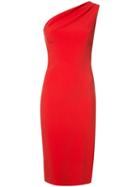 Haney Asymmetric Midi Dress, Women's, Size: 12, Red, Polyester/viscose/wool