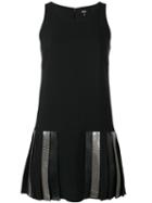 Versus Pleated Hem Dress, Women's, Size: 42, Black, Acetate/viscose