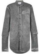 Lost & Found Rooms Washed Double Sleeve Shirt - Black