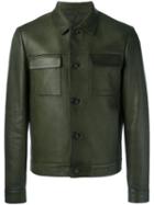 Prada Chest Pocket Jacket, Men's, Size: 52, Green, Lamb Skin/viscose