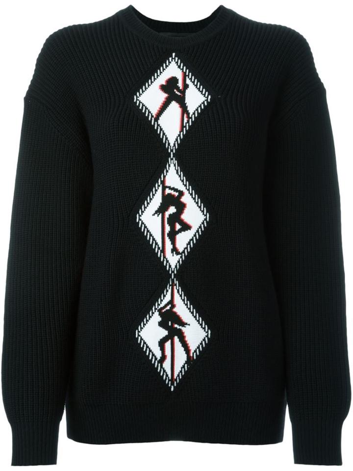 Alexander Wang Argyle Girls Jumper, Women's, Size: Xs, Black, Polypropylene/merino