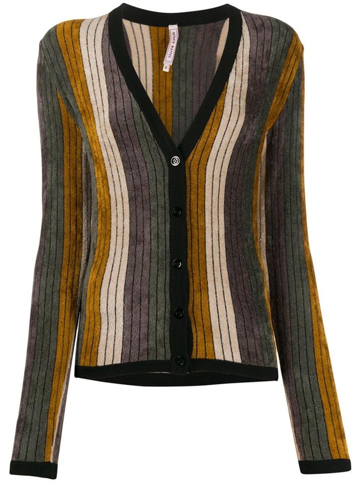 Antonio Marras Striped V-neck Cardigan - Grey