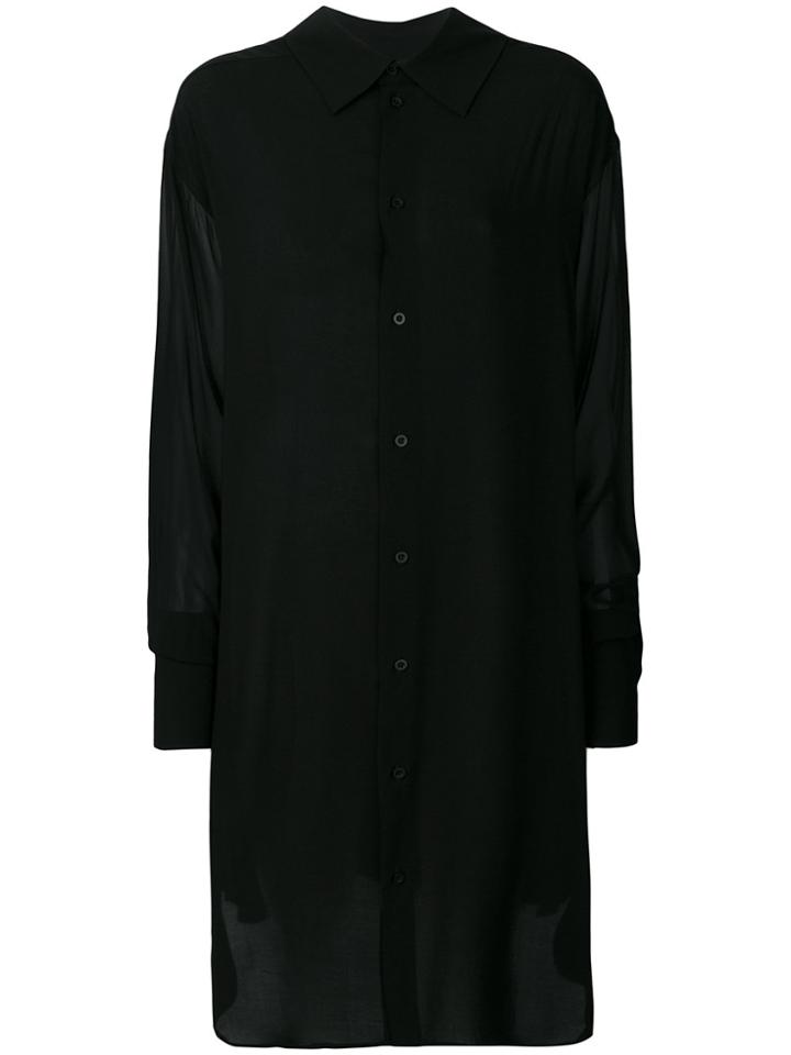 Ann Demeulemeester Sheer Oversized Shirt - Black