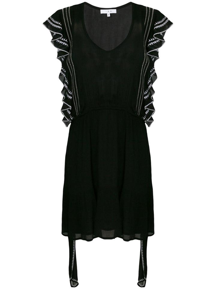 Iro Embroidered Sleeve Dress - Black