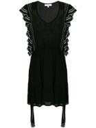 Iro Embroidered Sleeve Dress - Black